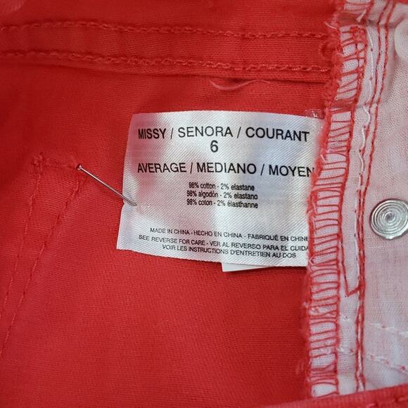 CODE BLEU WOMEN'S SOHO CROP JEANS SIZE 6, CORAL COLOR - Picture 4 of 9